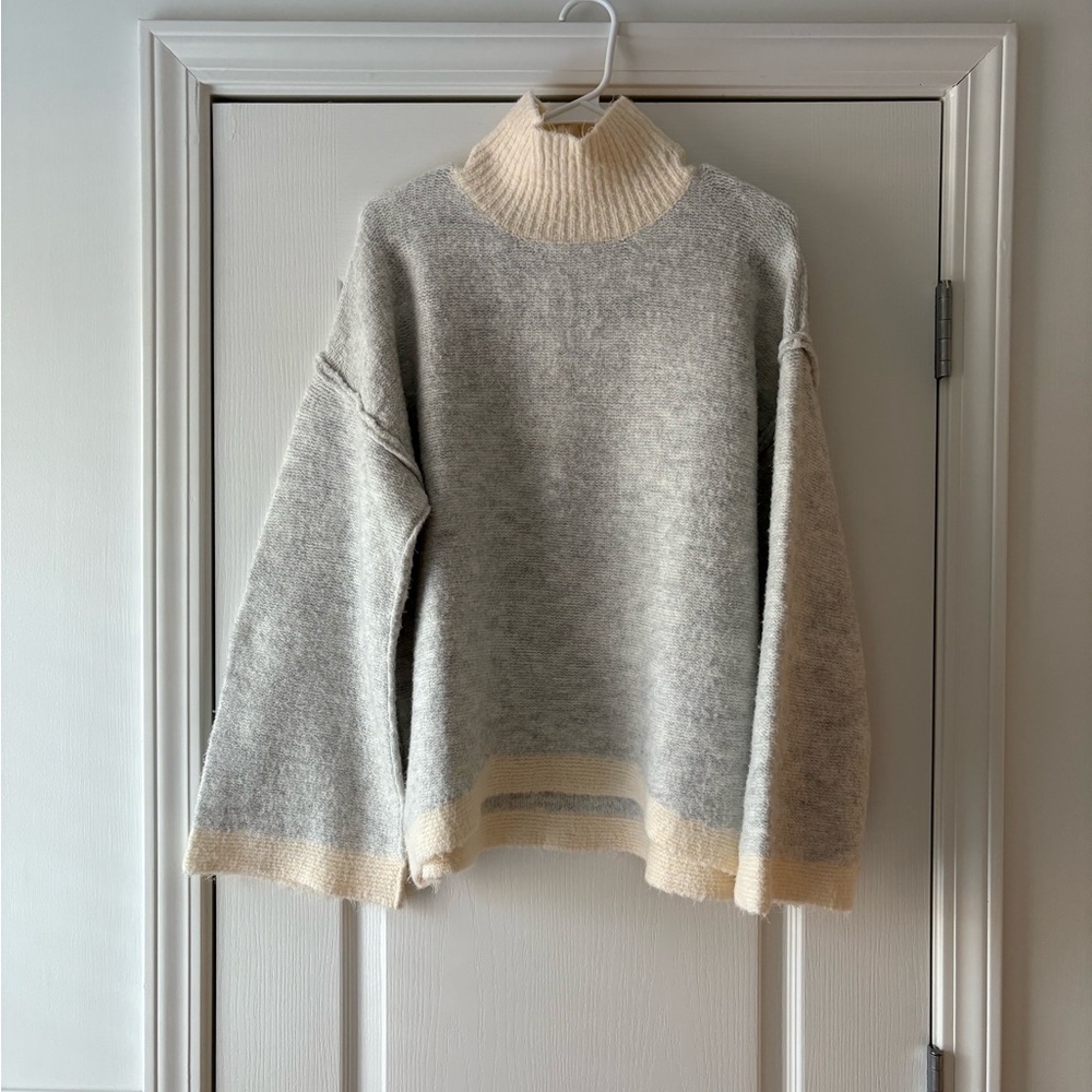 Cozy Gray and Cream Women's Sweater